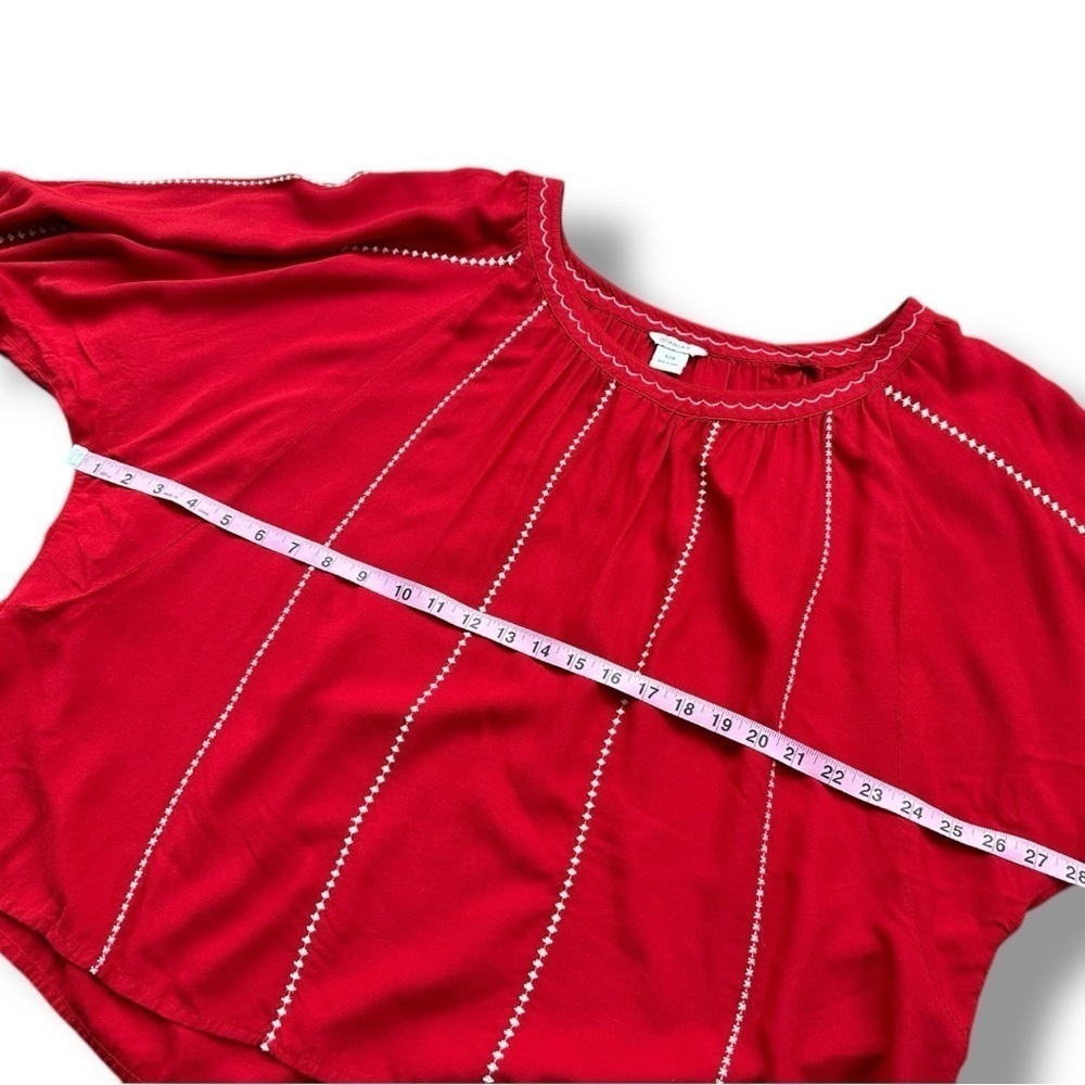 Ariat Ali Red Embroidered Peasant Blouse | Size Large - Picture 10 of 11